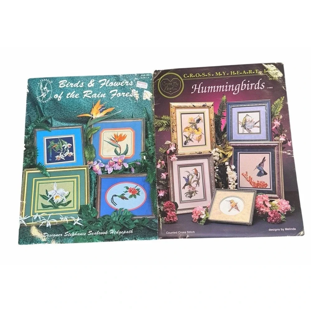 Birds Hummingbirds and Flowers Cross Stitch Patterns Lot 2